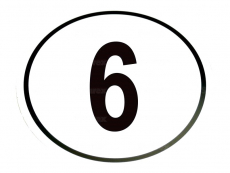 Kilometerschild PVC 6 Km/h