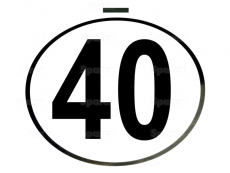 Kilometerschild Folie 40 Km/h