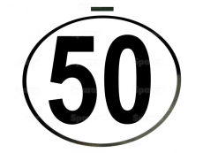 Kilometerschild Folie 50 Km/h