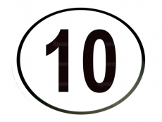 Kilometerschild PVC 10 Km/h