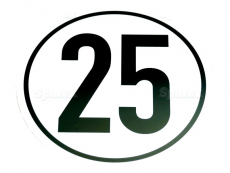 Kilometerschild PVC 25 Km/h