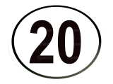 Kilometerschild PVC 20 Km/h