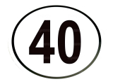 Kilometerschild PVC 40 Km/h